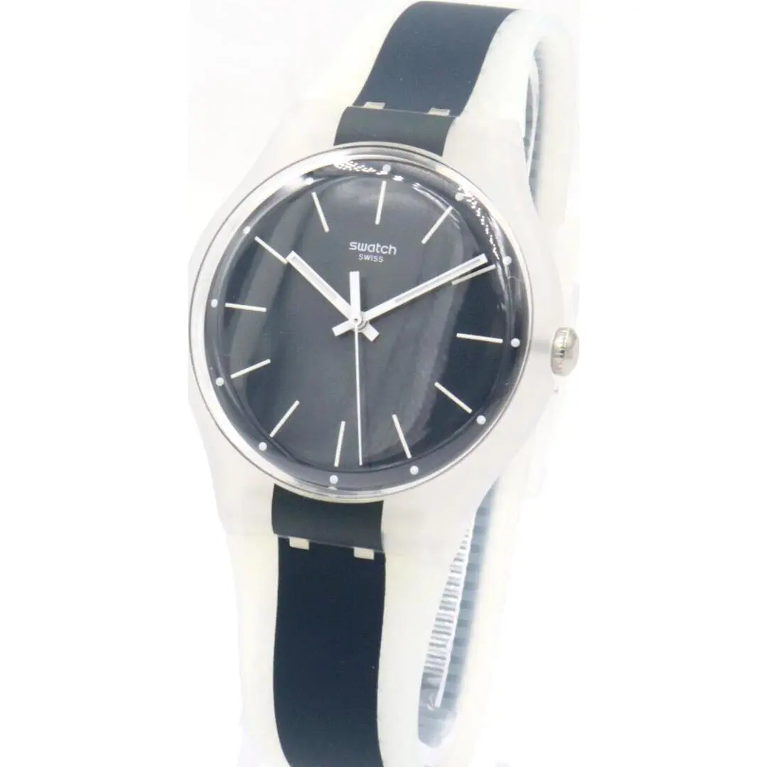 Swiss Swatch Originals Greyline Silicone Watch 41mm SUOW142