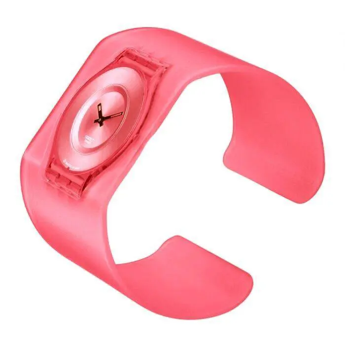 Mint 2001 Swatch Skin Aqua Jelly Skin SFP102H Pink Bangle Collector Watch Rare