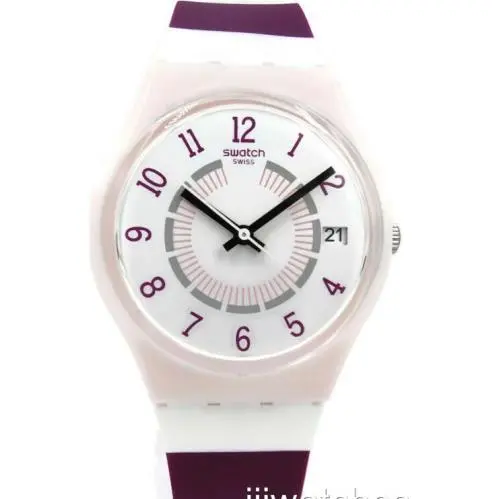 Swatch Swiss Originals Miss Yacht Stripes Silicone Date Watch 34mm GP402