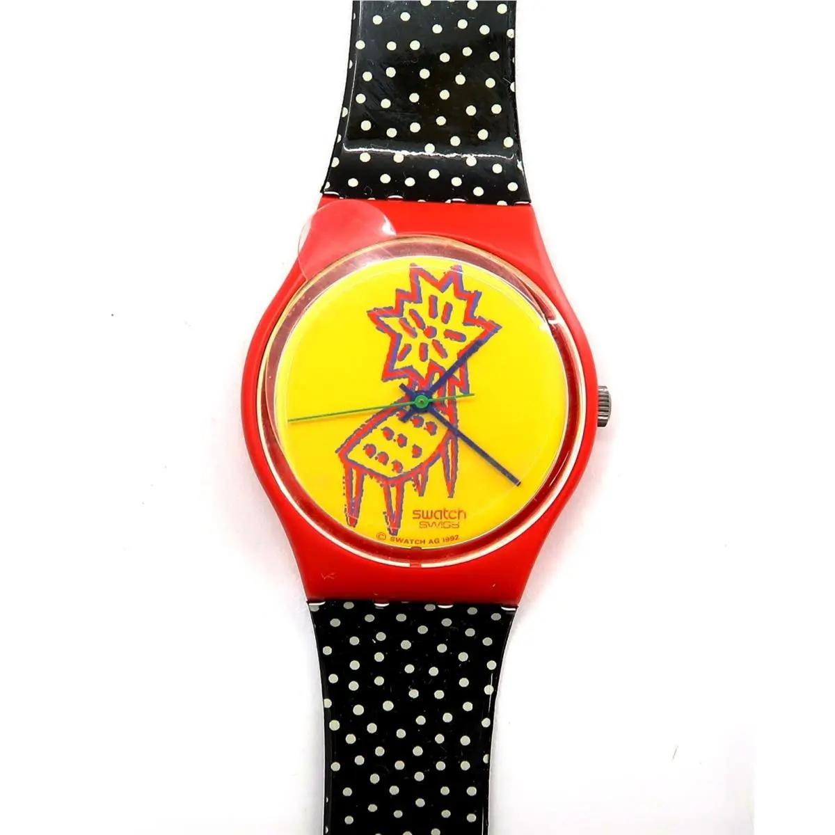 Swatch Watch Dot Chair GR115 with Case Papers 1993 Gents Battery N2