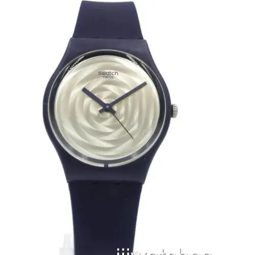 Swiss Swatch Originals Brossing Navy Blue Silicone Watch 34mm GN244