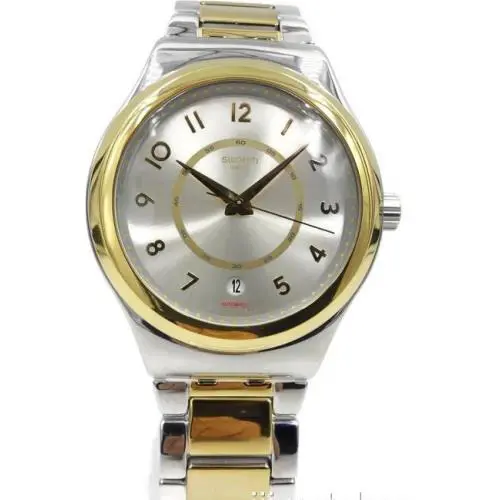 Swatch Irony Sistem Nugget Automatic Two Tone Date Watch 42mm YIS410G