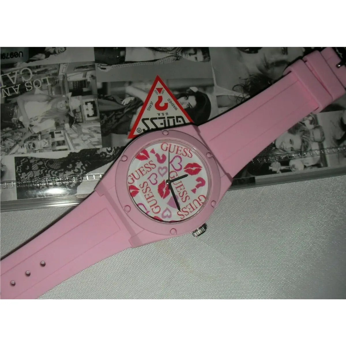 Swatch Guess Women`s Watch Printed Pink Analog U0979L20