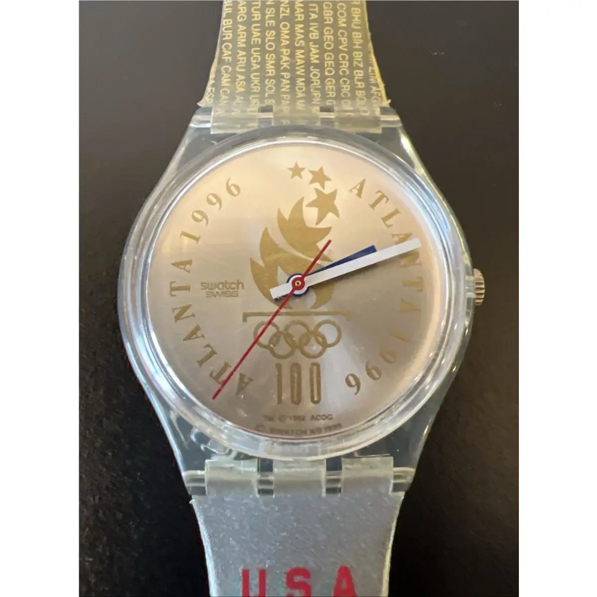 Swatch Watch Wristwatch 1996 Atlanta Olympics Team Usa GZ150J Vintage