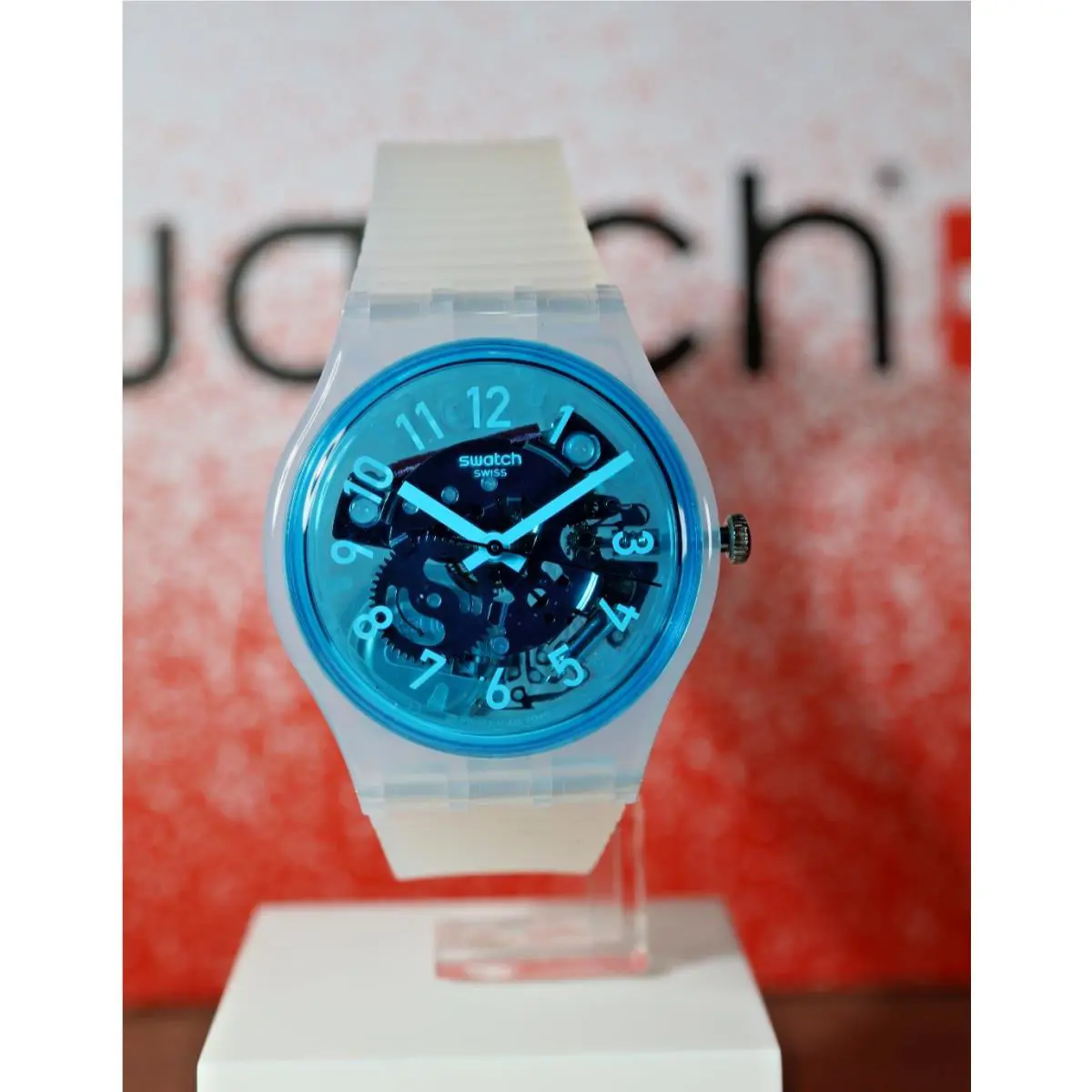 Swiss Swatch Retro-bianco GW215 Originals Gent 34MM Bright White Blue Dial