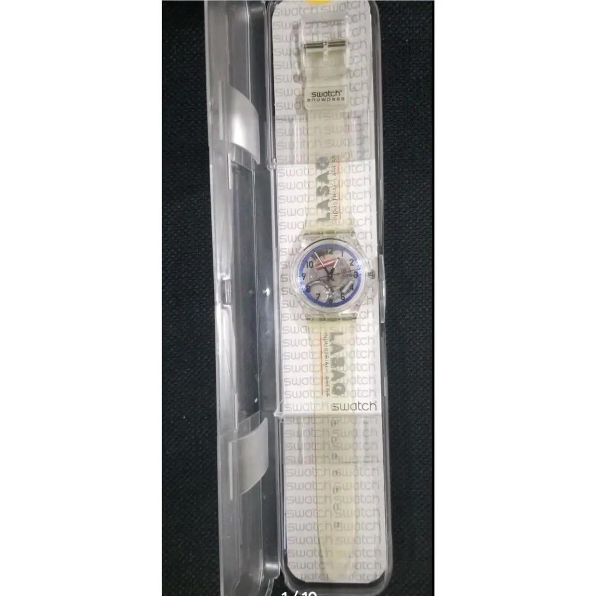 Vtg Swiss Made Swatch Clear Watch Rare Swatch Jelly Lasag