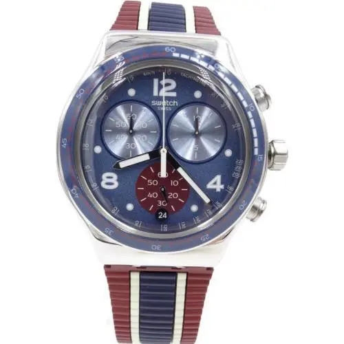 Swatch Irony Chrono College Time Silicone Band Date Watch 43mm YVS449