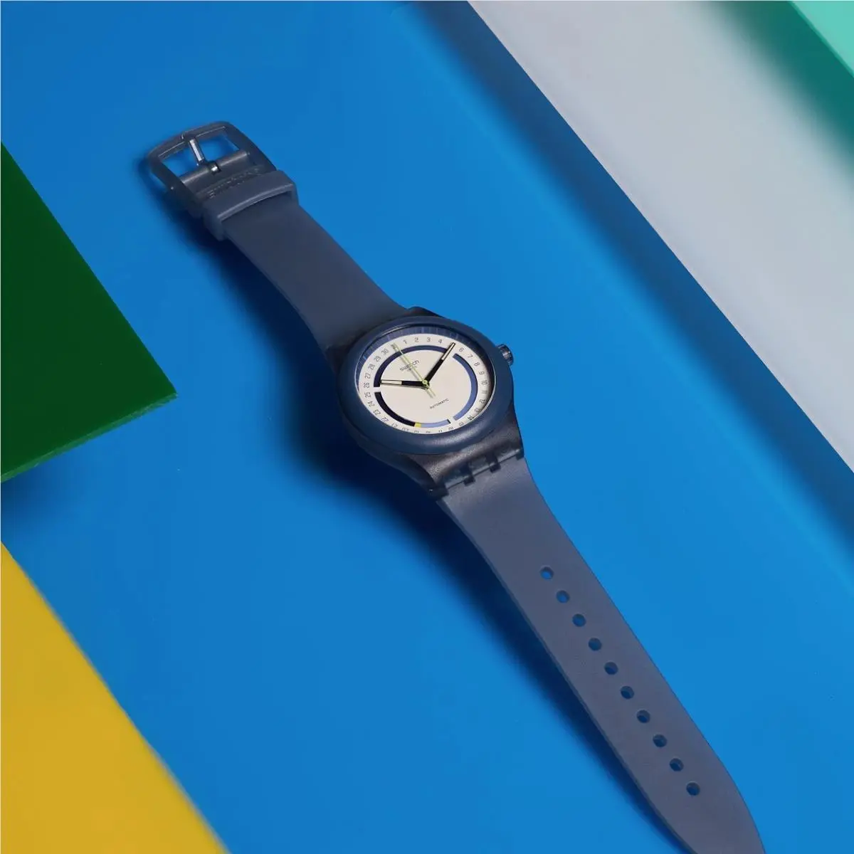 Swatch x Hodinkee SISTEM51 Stoplight Neon Remix Fully Mechanical Auto-watch