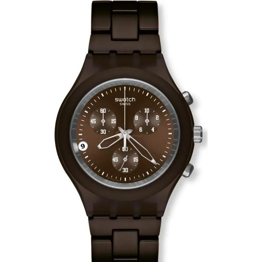 Swatch Irony Chronograph Full Blooded Smoky Brown Date Watch SVCC4000AG