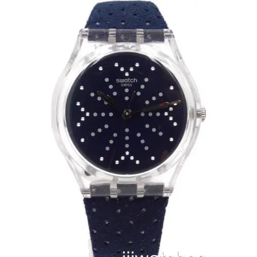 Swatch Swiss Originals Flocon Navy Blue Fabric Strap Watch 34mm GE262