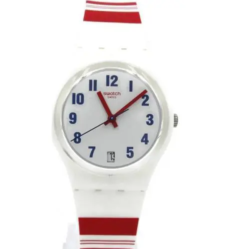 Swiss Swatch Originals Rosalinie White Silicone Date Watch 34mm GW407