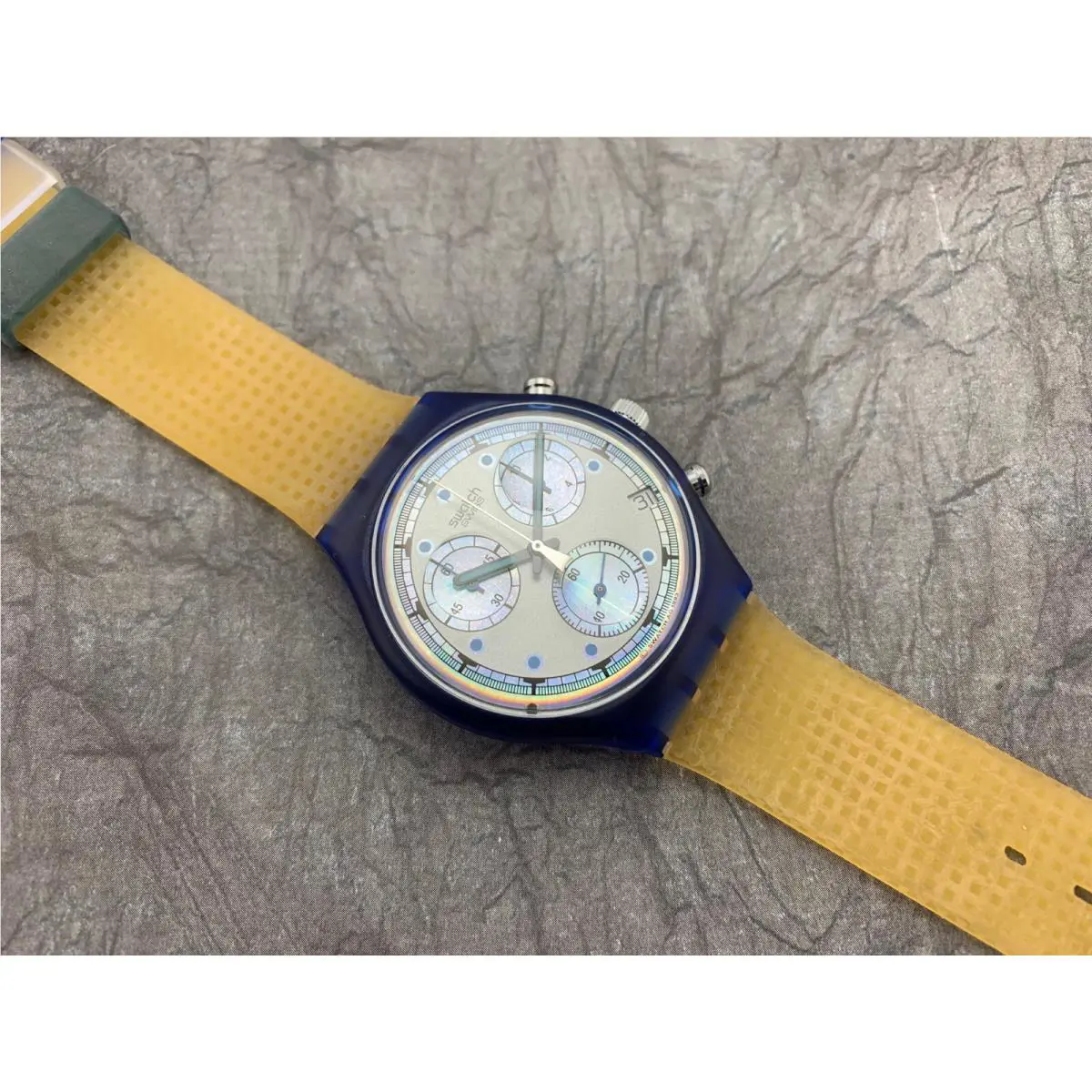 Swatch Originals Chronograph SCN401 Pearl Frame Nos Box/paper/tag 1994 Rare