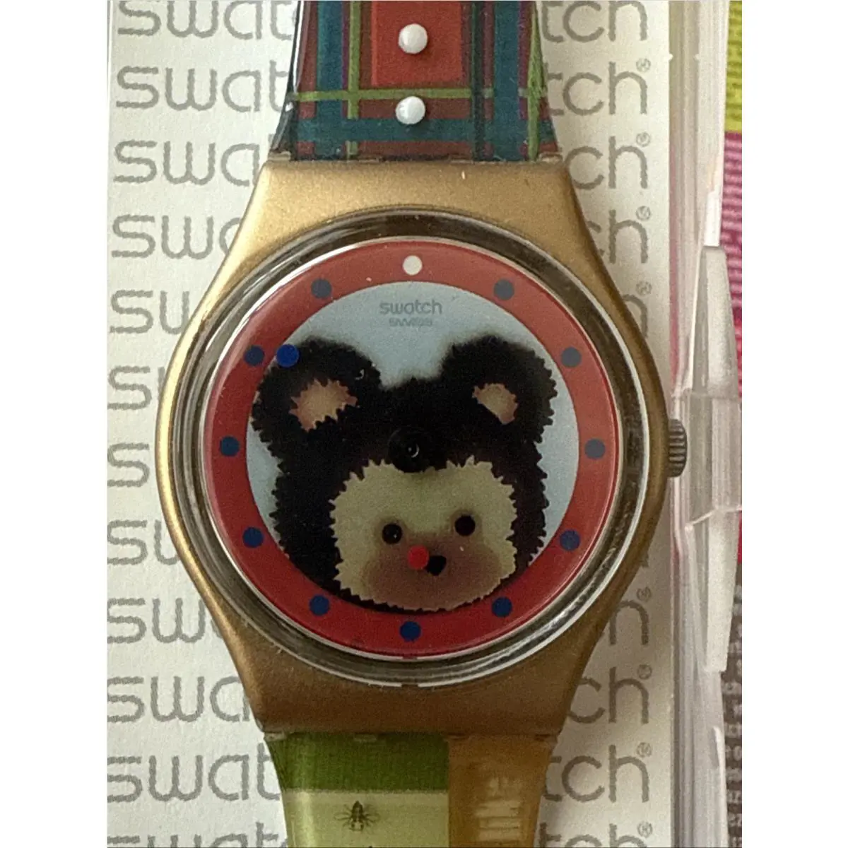 Vintage Watch Swatch GS 125 Sweet Teddy Honey Bear Switzerland 1997