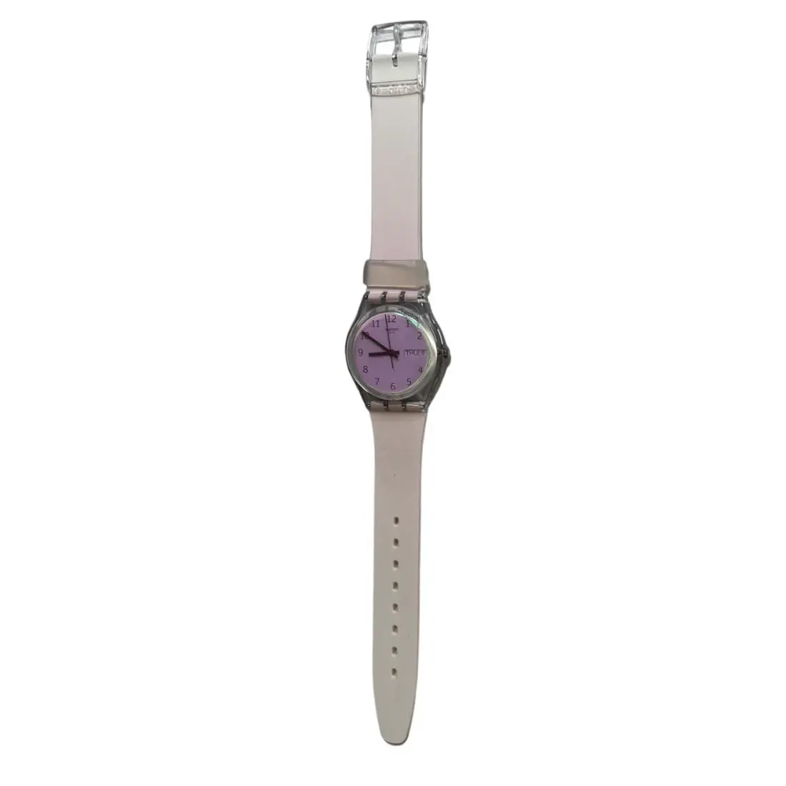 Swatch GP164 Women 34mm Crystal Ring Dial Analog Kwartzy Watch Pink