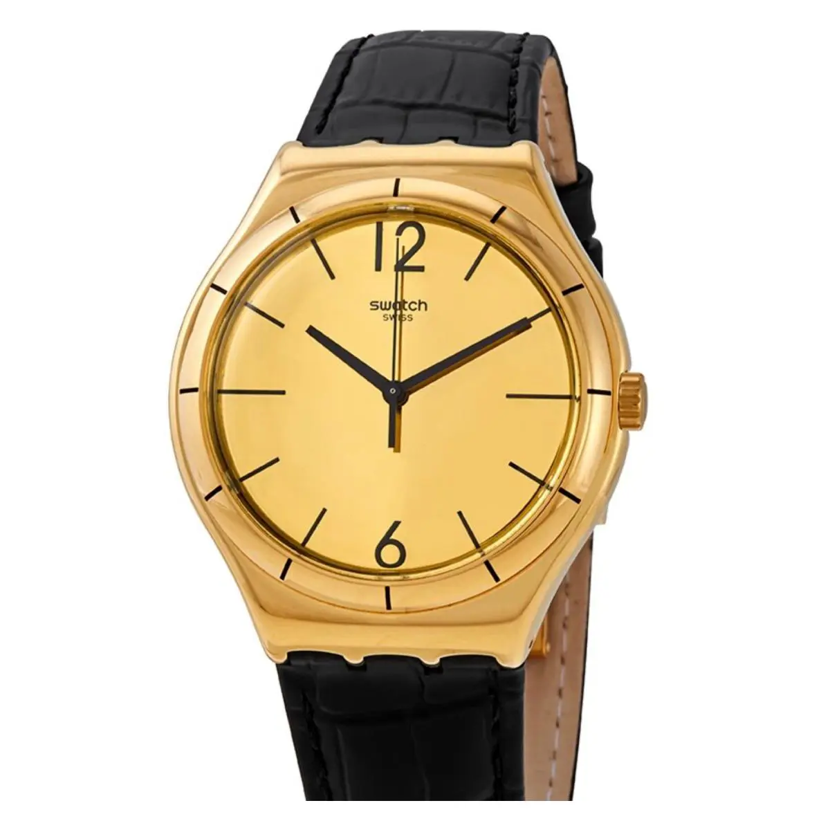 Limited Swiss Swatch After Dinner Quartz Gold Color Dial Watch YWG100 41MM