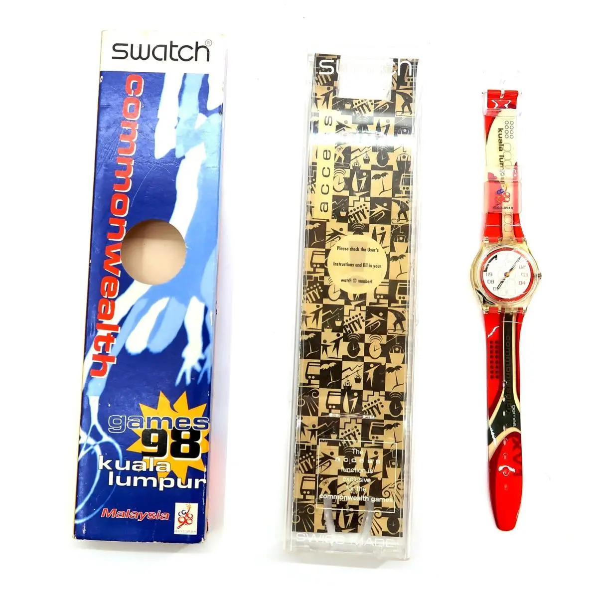 Swatch Access Watch Menang SKK108 Commonwealth Games 1998 Special Edition