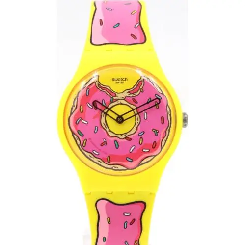 Swiss Swatch X The Simpsons Seconds OF Sweetness Watch 41mm SO29Z134