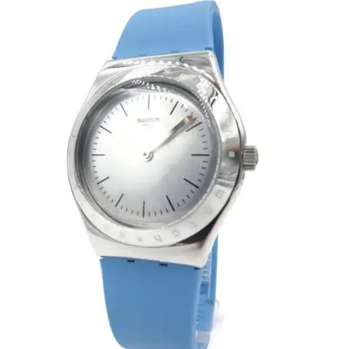 Swatch Irony Medium Brisebleue Silicone Light Blue Watch 33mm YLS203