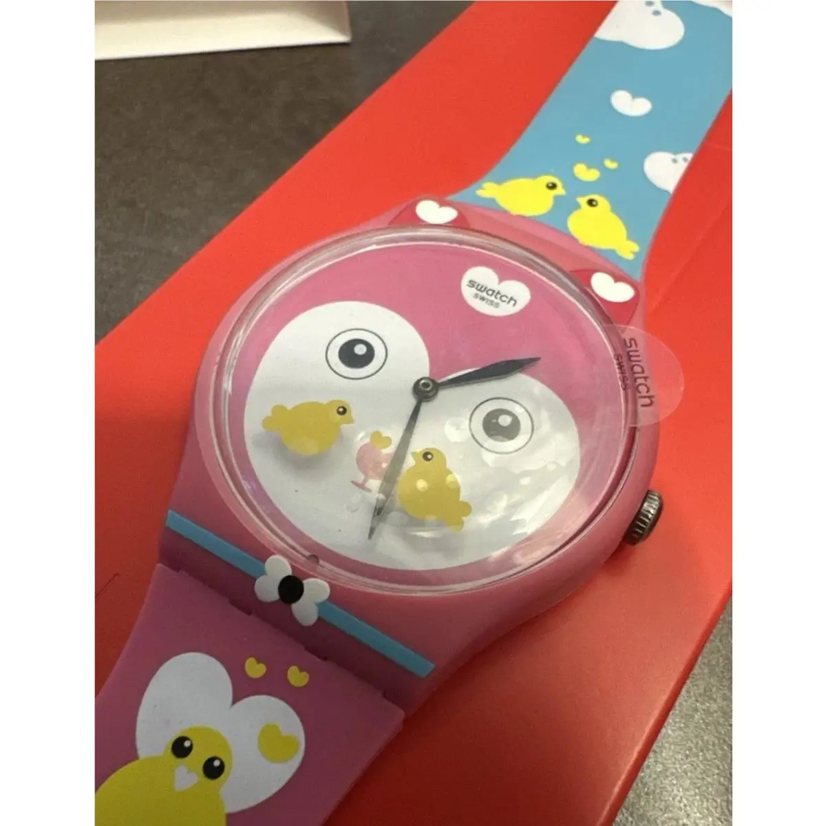 Swiss Swatch Originals Choupinou Pink Silicone Unisex Watch 40mm SUOZ190