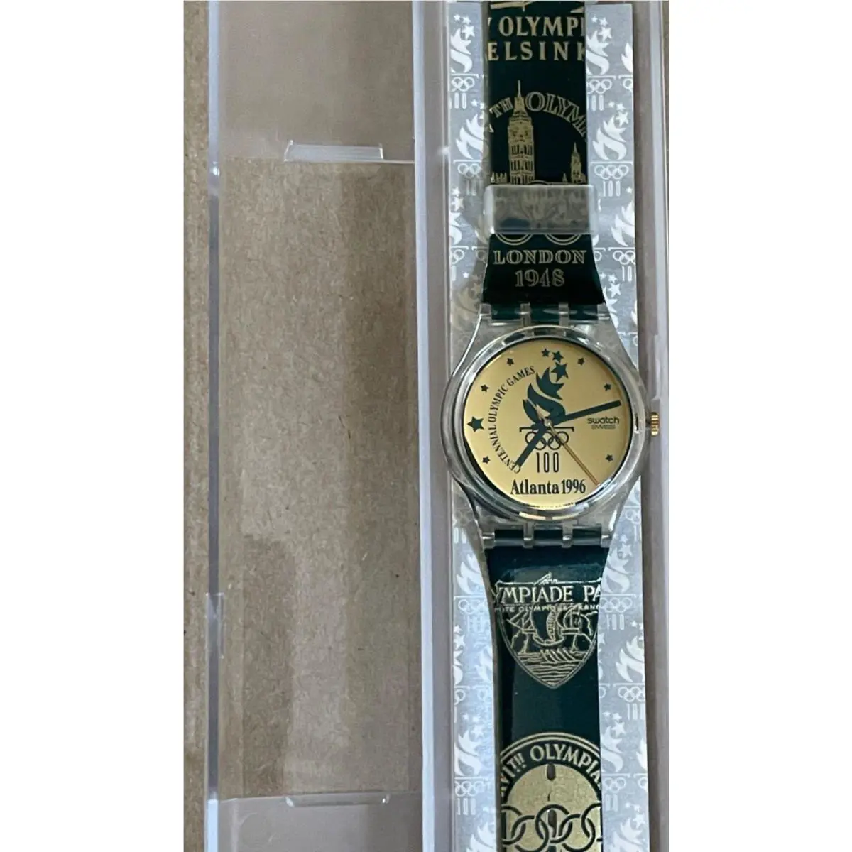 Vtg Swatch Centennial Olympic Games Atlanta 1996 Swiss Quartz Watch London 1948