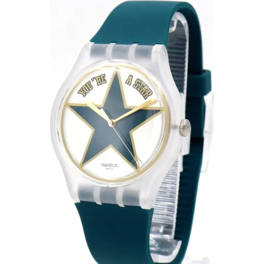 Swiss Swatch Star Dad Matte Green Silicone Men Watch 40mm SO29Z119