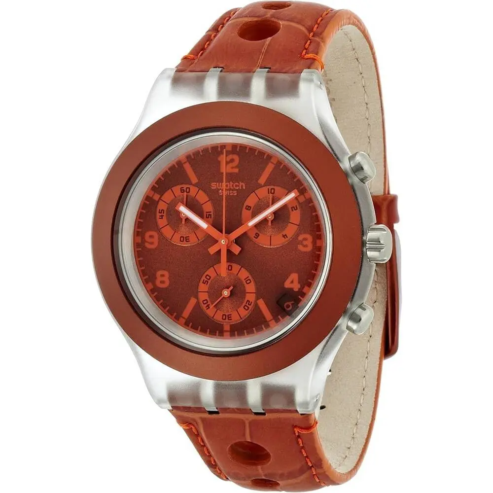 Swatch Denim Analog Orange Dial Men`s Watch - SVCK4073