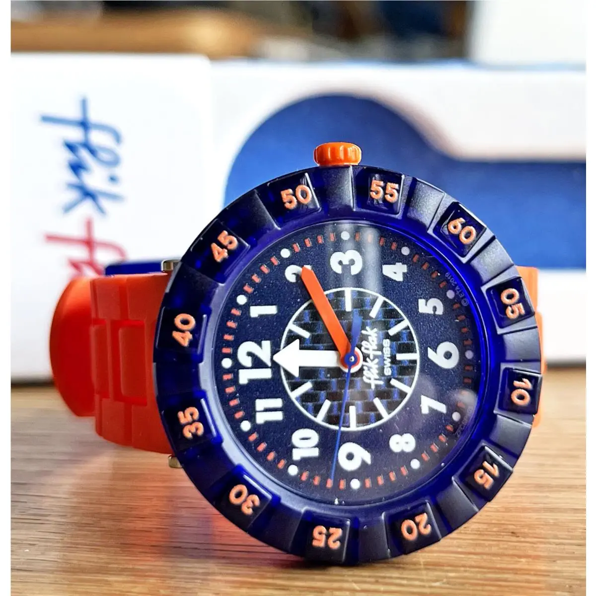 Flik Flak Swatch Orangebrick Unidirectional Bezel Swiss Analog 35mm Kids` Watch