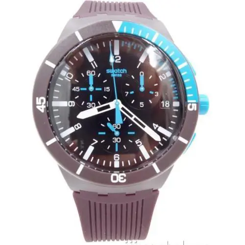Swatch Originals Purple Power Silicone Chronograph Men Watch 40mm SUSV400