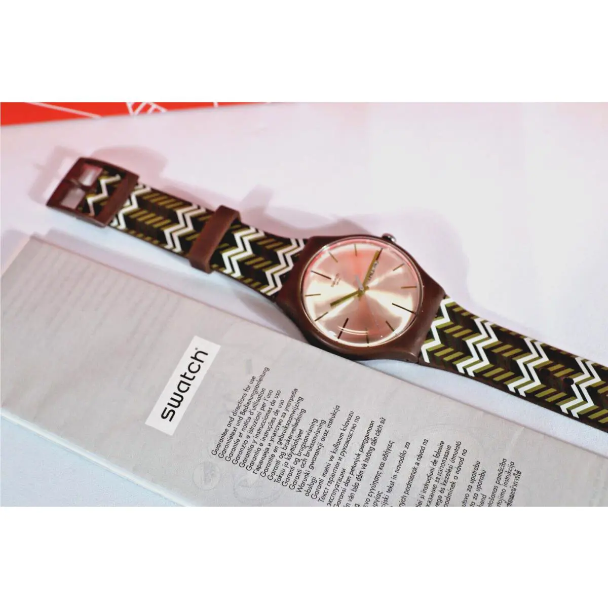 Swiss Limited Swatch Originals Fischgrat 41mm Brown Unisex Watch SUOC706