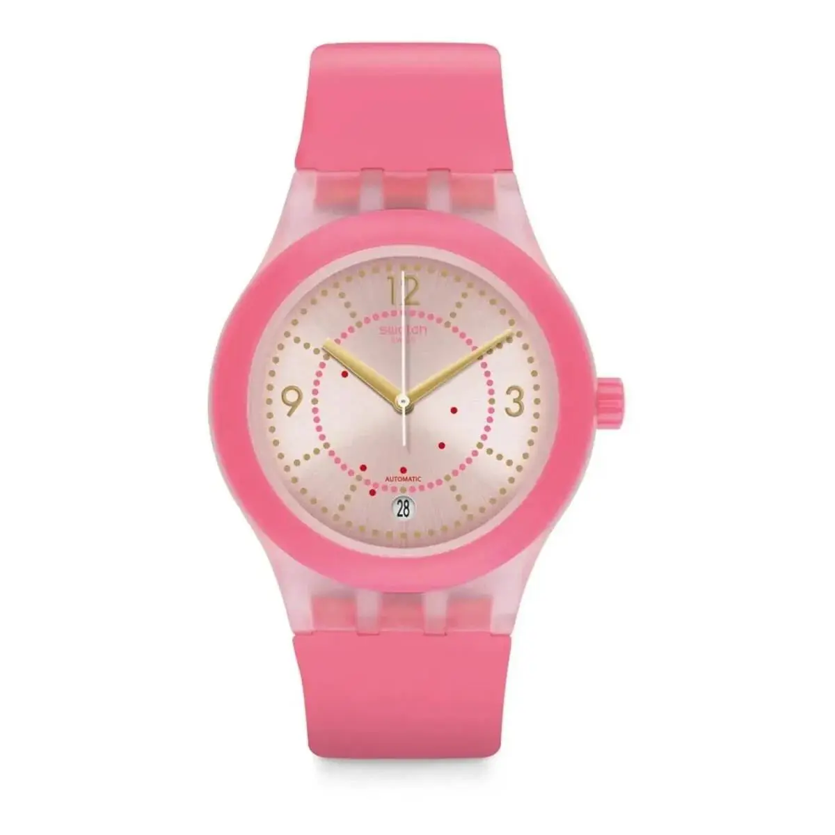 Limited Swiss Swatch Sistem 51 Cali Automatic Pink Dial Watch SUTP401