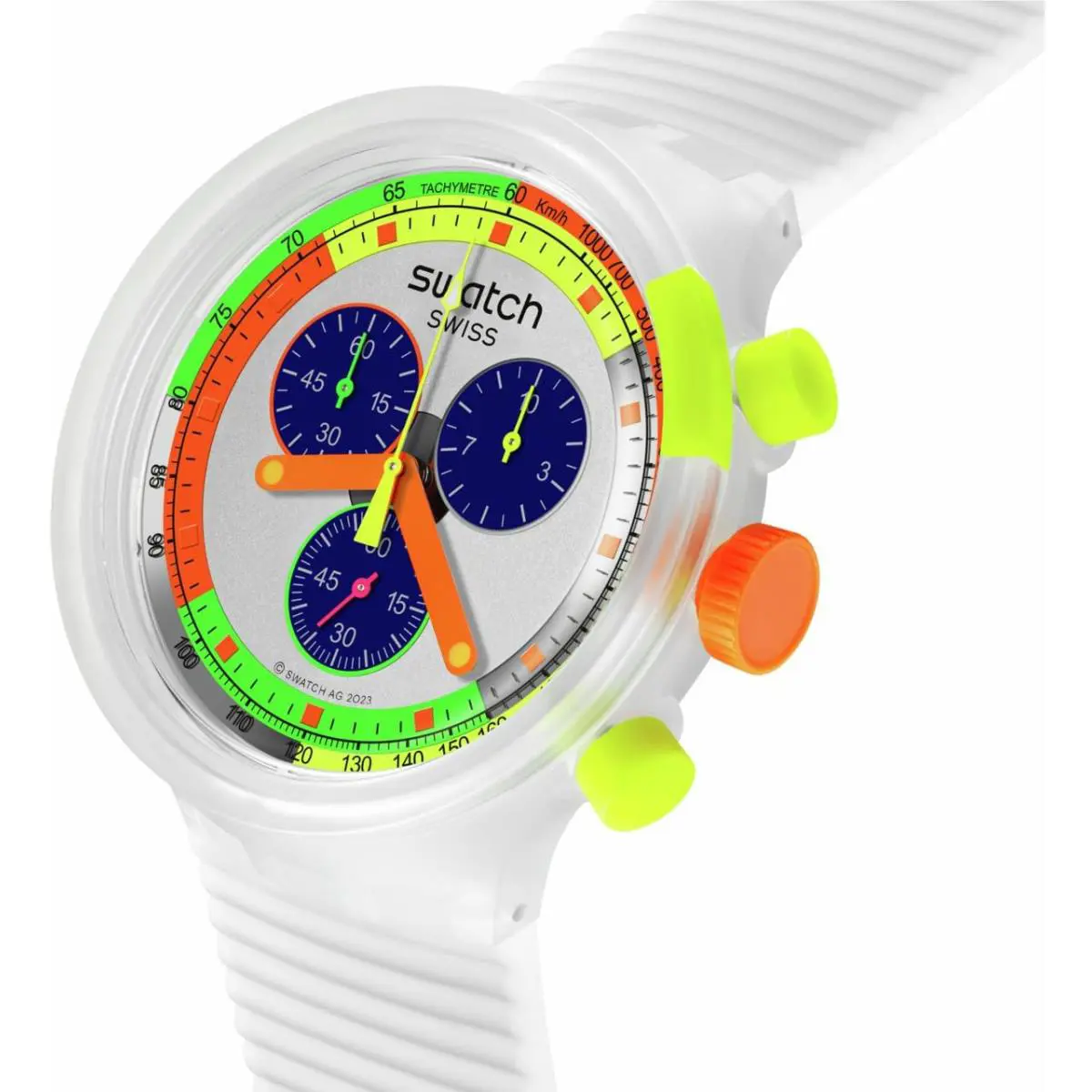 Swatch Big Bold Unisex Watch Casual Plastic Transparent Waterproof Neon Jelly