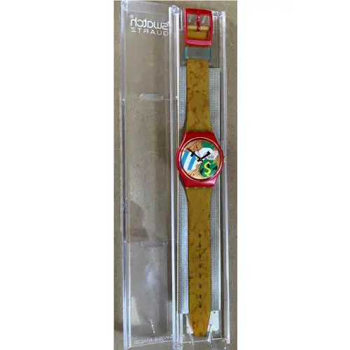 Vtg Swatch Watch Collage Dore Very Rare Collectable Mint GR116 Great