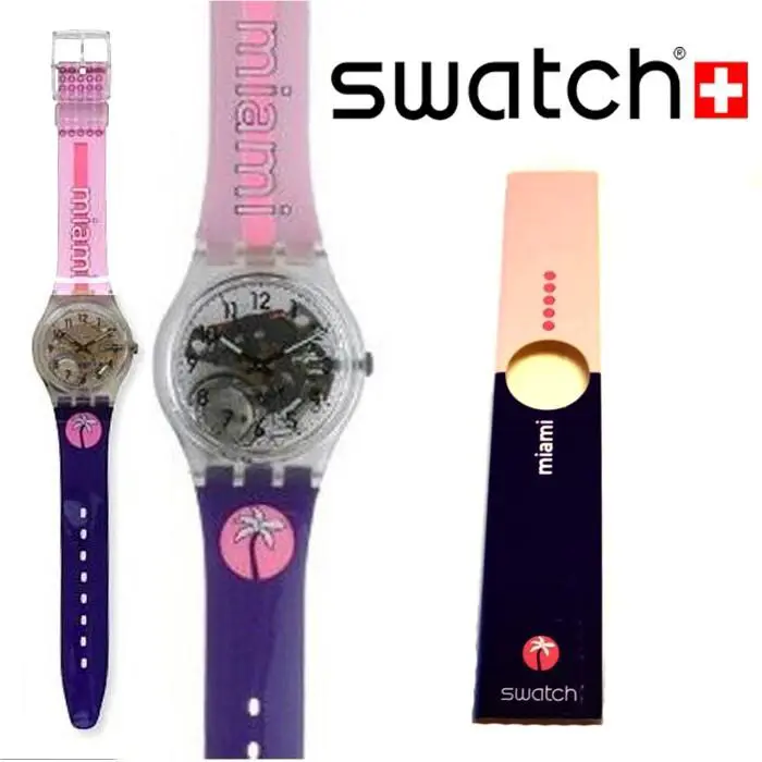 Mint Rare 1998 Swatch Destination Miami Collectors Watch GK209C Vintage