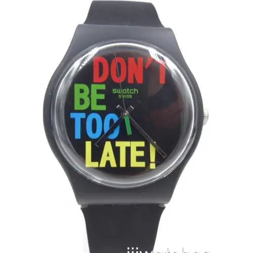 Swiss Swatch Timefortime Black Silicone Watch 41mm SO29B100