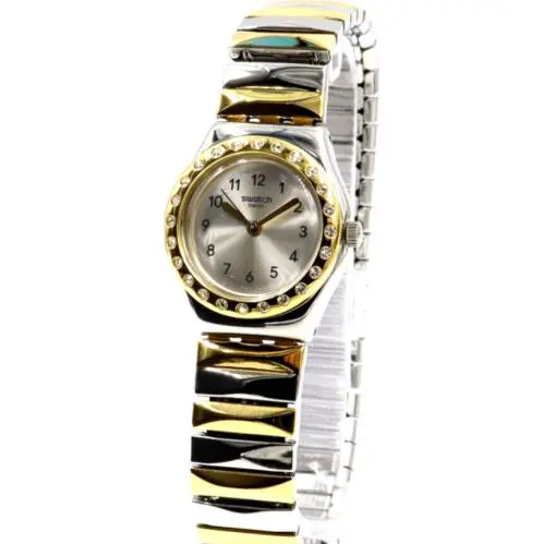 Swiss Swatch Irony Demoiselle D`honneur Two-tone Women Watch YSS302A - Dial: Sun-ray silver, Band: Siver and gold tone, Bezel: Gold tone