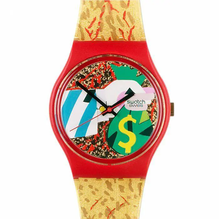 Mint 1993 Swatch Collage Doré Designed by Ugo Nespolo GB116 Collector Watch Rare