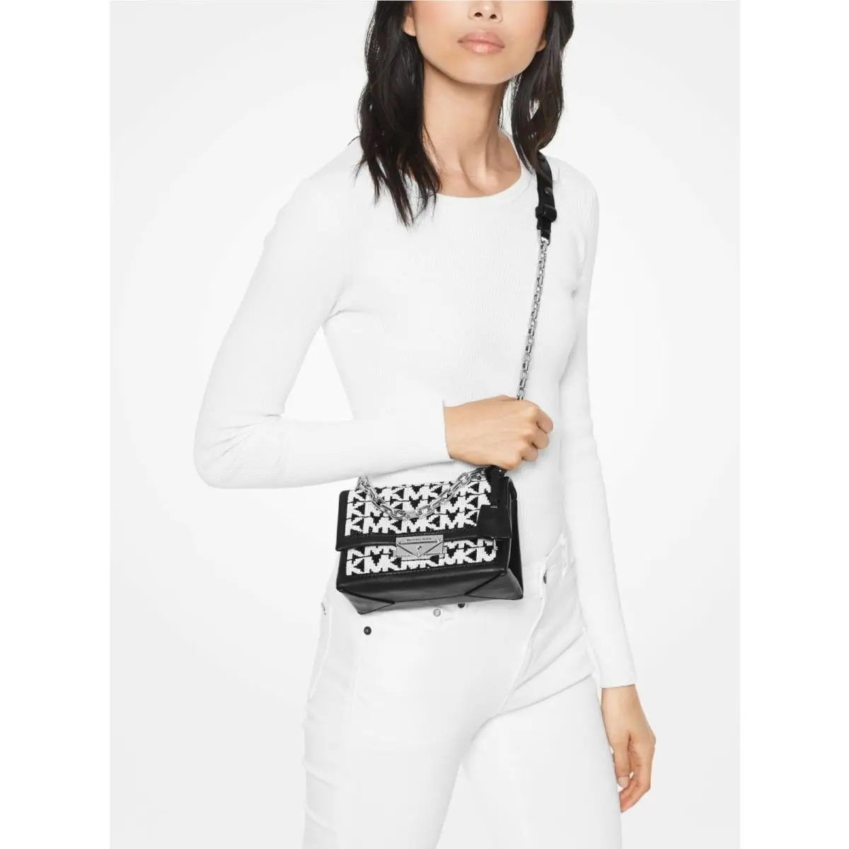 Cece Real Leather Medium or XS Crossbody/shoulder Bag Studded Black Logo xs/small Chain Studs Shoulder Bag by Michael Kors