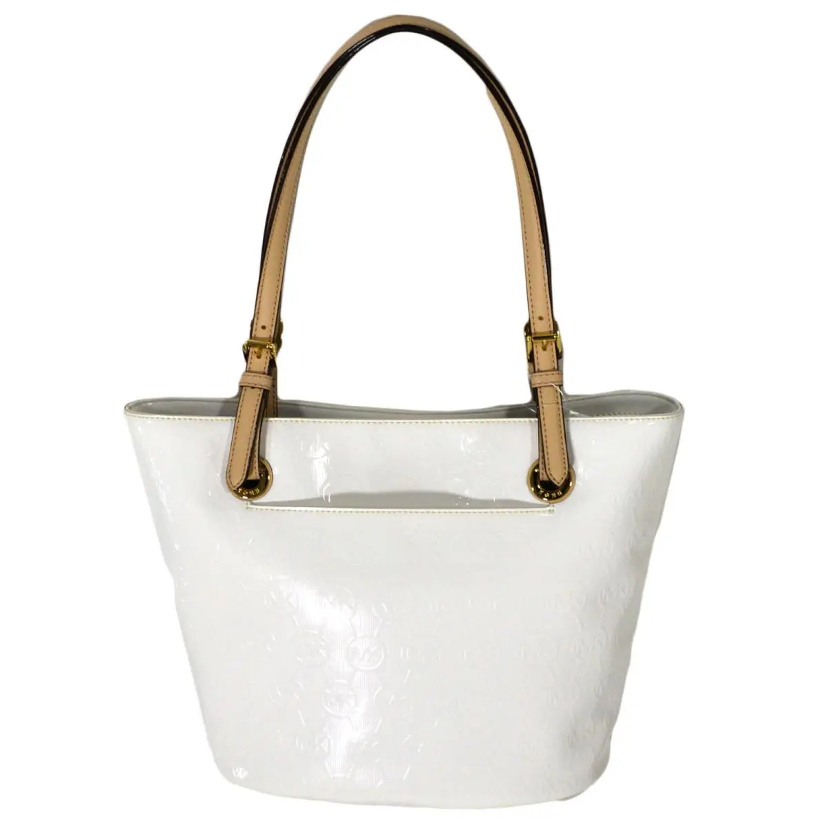 Womens Purse Handbag Tote Bag Medium White Mk Logo by Michael Kors