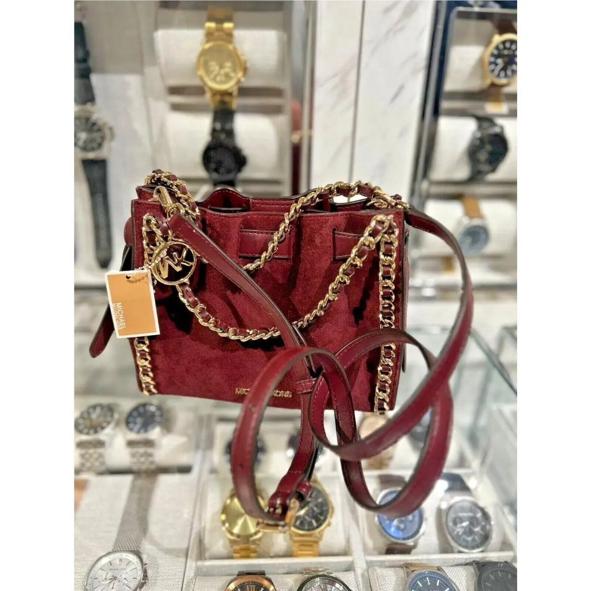 Small Leather Fashion Crossbody Satchel Shoulder Handbag Purse Bag OXBLOOD by Michael Kors