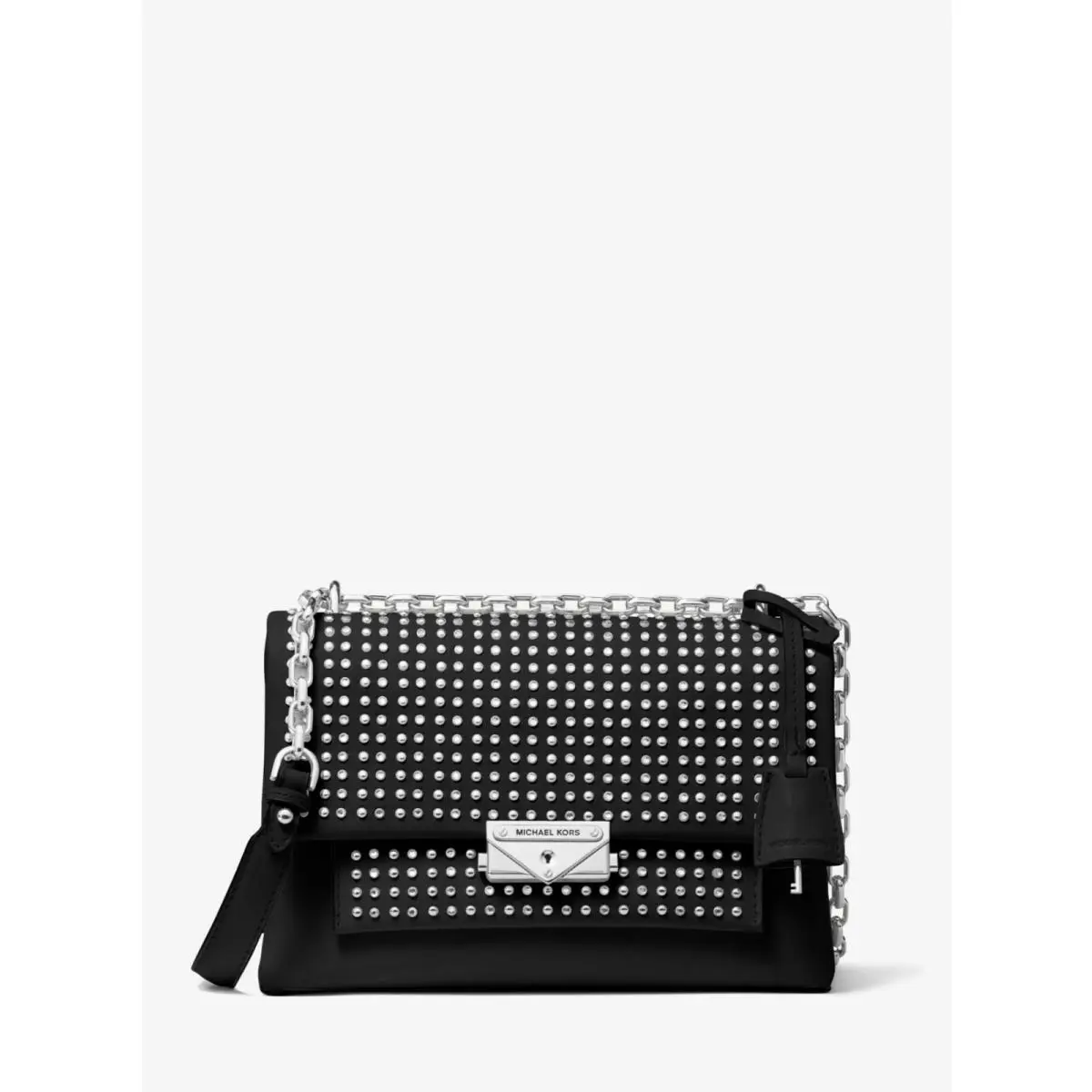 Michael Kors Cece Medium Studded Leather Convertible Shoulder Bag Black