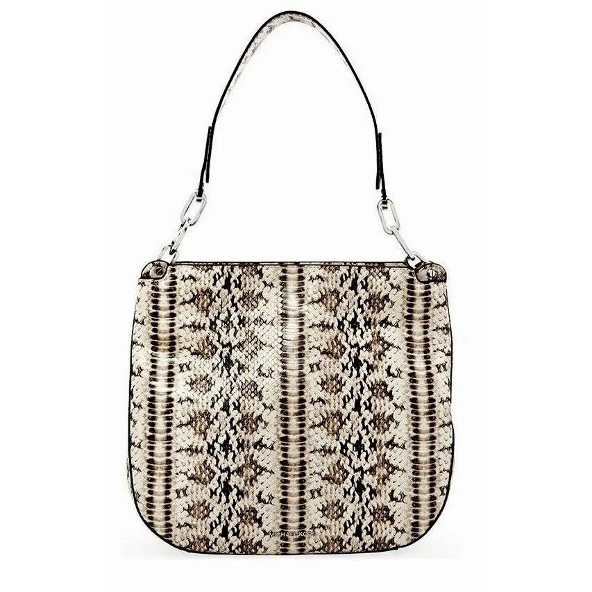 Michael Kors Fulton Large Natural Snakeskin Embossed Leather Hobo Bag