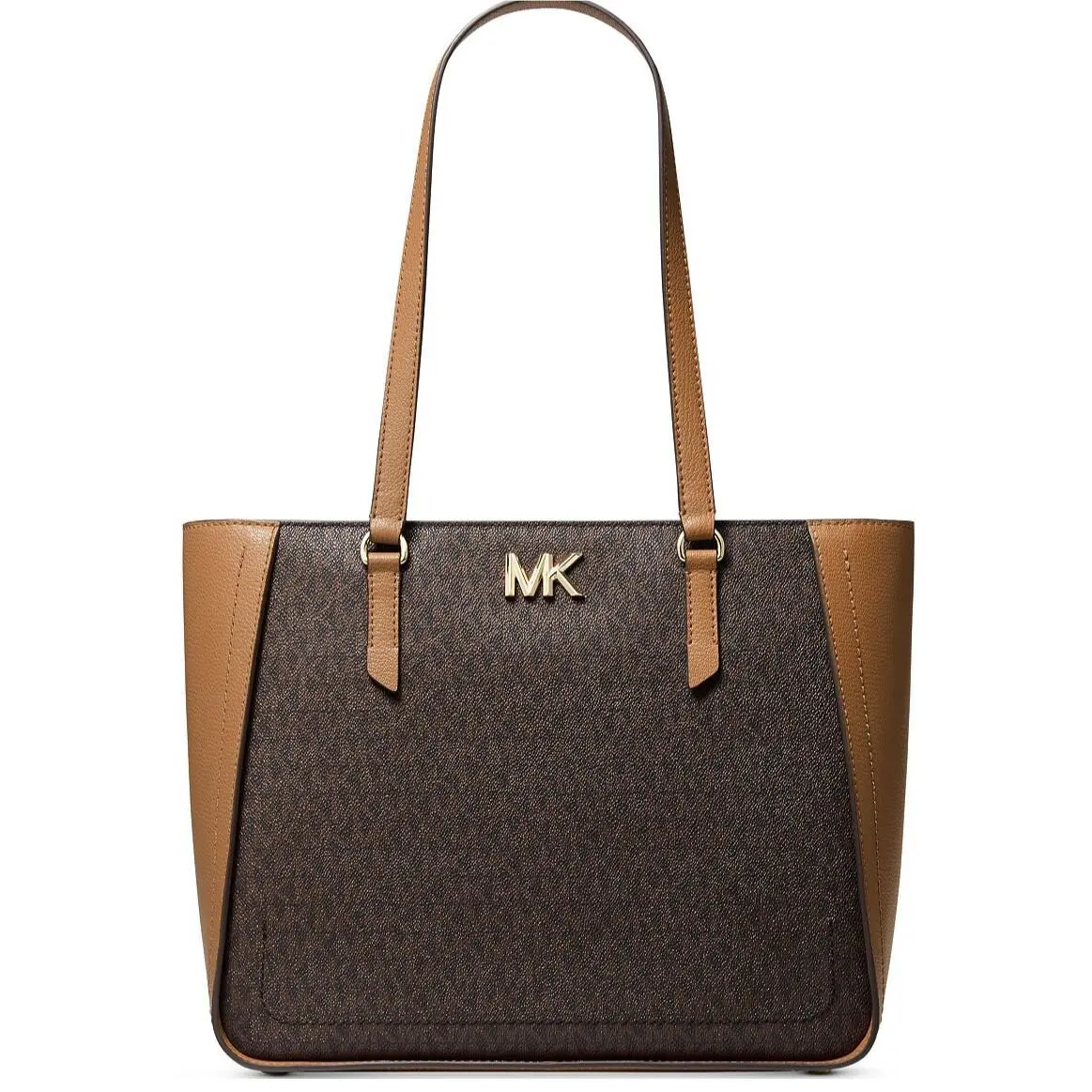Michael Kors Sylvia Pvc Signature Brown Acorn Leather Medium Shoulder Tote Bag