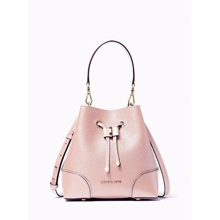 Kors Mercer Gallery Small Pebbled Leather Shoulder Bag Pink
