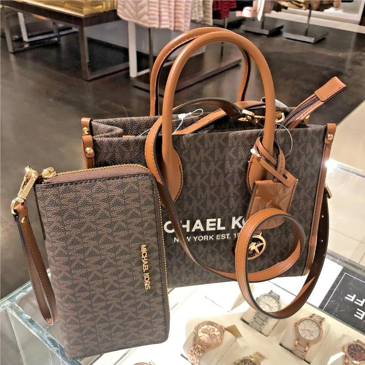 Michael Kors Mirella Small Shopper Crossbody Satchel Handbag Purse Bag Handbag