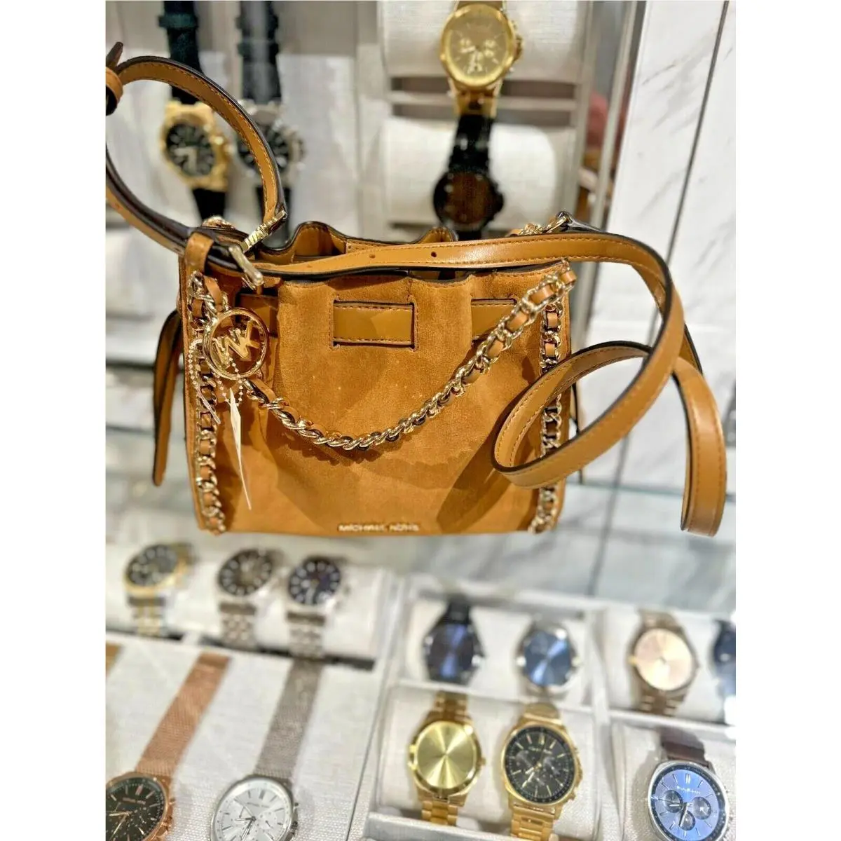 Mina Small Leather Bag Crossbody Handbag Shoulder Purse Messenger DEER by Michael Kors