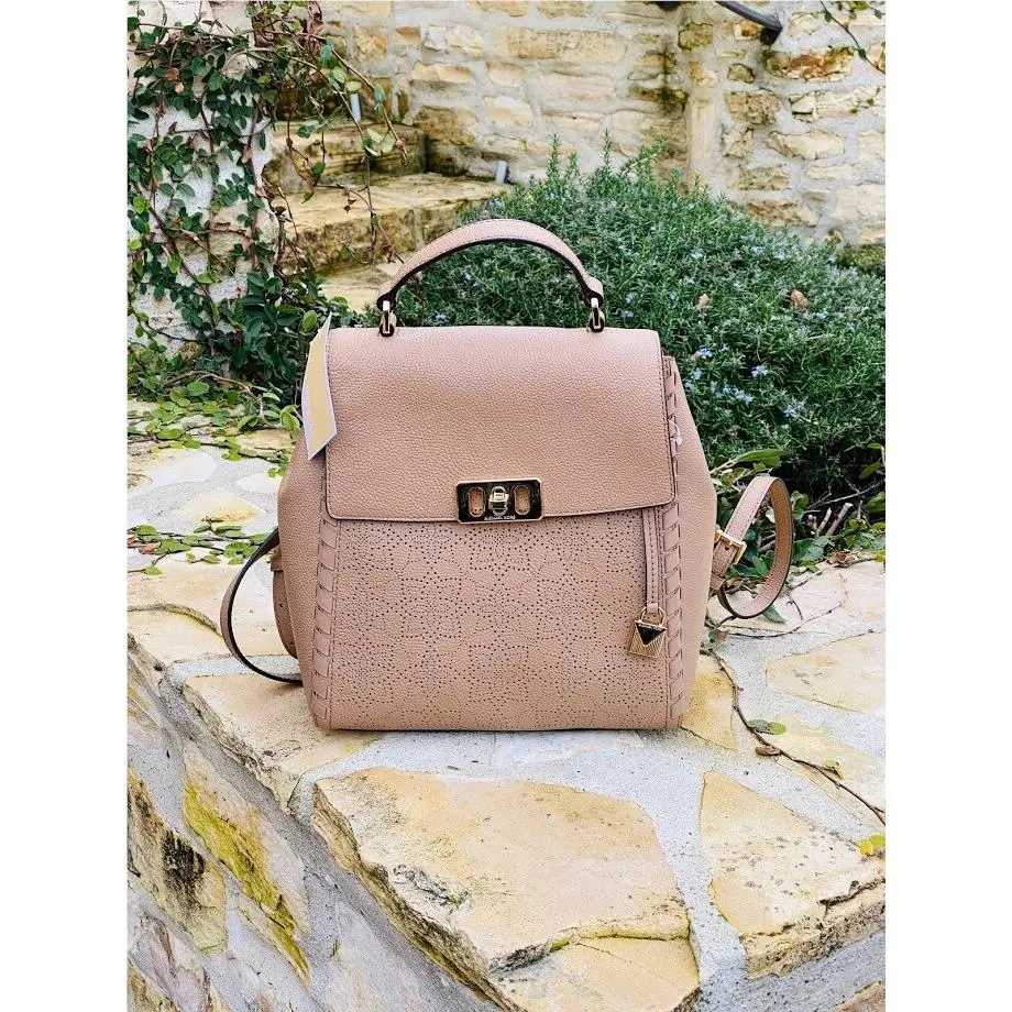 Michael Kors 35S9GKRB2L Karson Pebbled Leather Medium Backpack School Bag