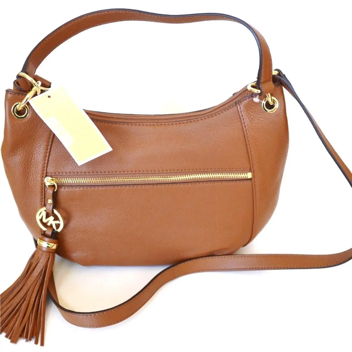 Brown+white Charm Tassel Leather Purse Shoulder+hand Bag by Michael Kors
