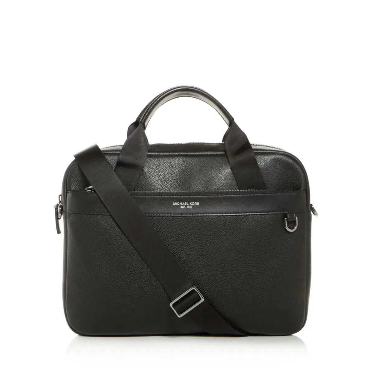 Michael Kors Men`s Greyson Slim Leather Briefcase Black