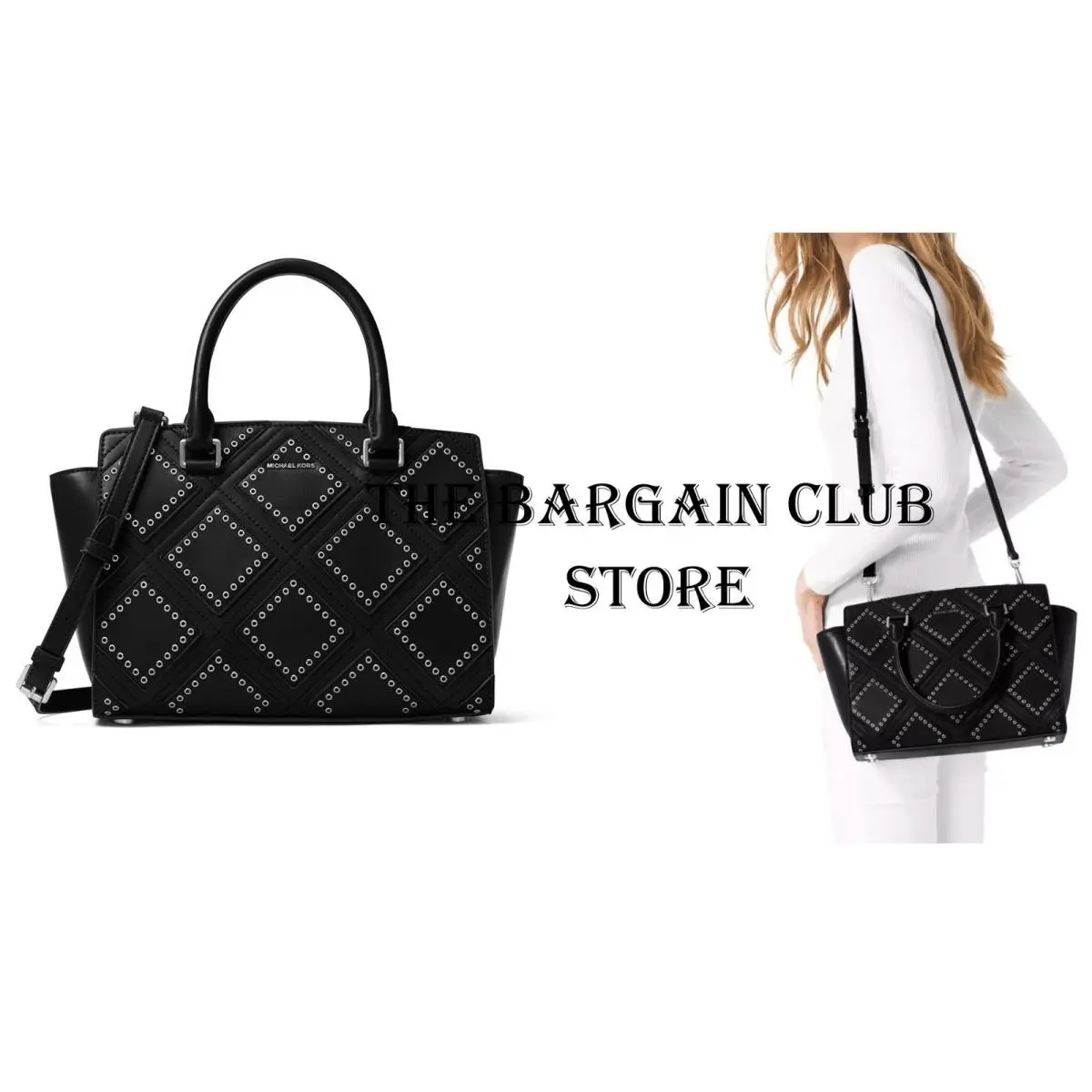 Michael Kors Satchel Bags Diamond Grommet Selma Md Top Zip Bags