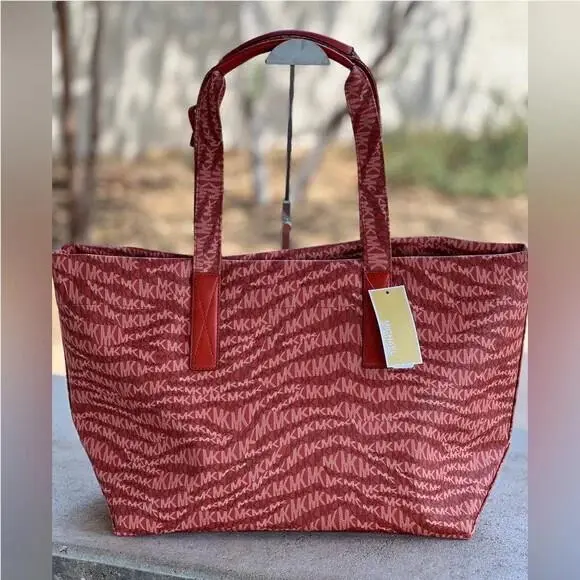 The Michael Bag Large Animal Print Logo Tote Colors Option by Michael Kors